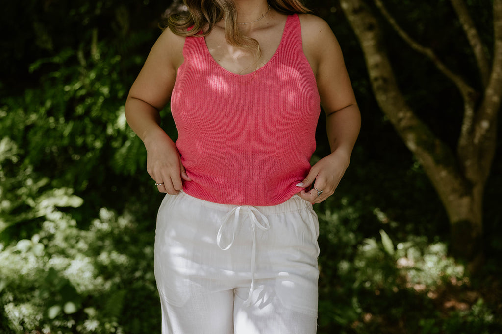 Lightweight Knit Tank - Pink