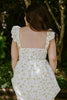 Floral Eyelet Corset Midi Dress - Yellow