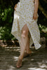 Floral Eyelet Corset Midi Dress - Yellow