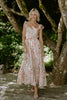 Floral Corset Midi Dress - Pink/Peach