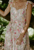 Floral Corset Midi Dress - Pink/Peach