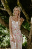Floral Corset Midi Dress - Pink/Peach