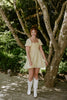 Pleated Front Puff Sleeve Mini - Yellow