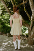 Pleated Front Puff Sleeve Mini - Yellow