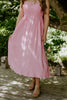 Lightweight Ruched Top Midi Dress - Pink