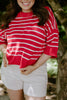 Boxy Striped Knit Red