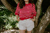 Boxy Striped Knit Red