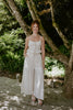 Linen Ruched Top & Flowy Pant Set - Oat