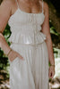 Linen Ruched Top & Flowy Pant Set - Oat
