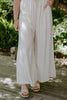 Linen Ruched Top & Flowy Pant Set - Oat