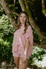 Oversized Striped Shirt & Shorts Set - Red