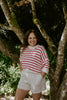 Red Boxy Striped Knit