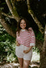 Red Boxy Striped Knit