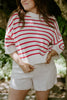 Red Boxy Striped Knit