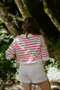 Red Boxy Striped Knit