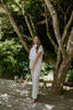 White Eyelet Button Up