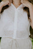 White Eyelet Button Up