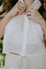 White Eyelet Button Up