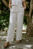 Linen Pant With Straight Leg - Oat