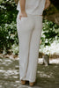 Linen Pant With Straight Leg - Oat
