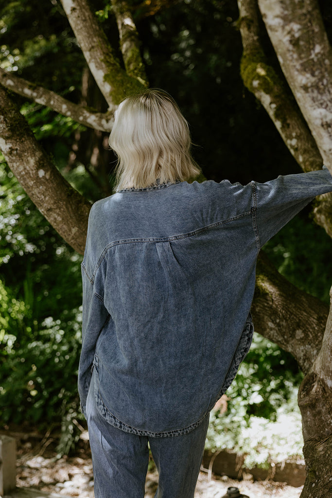 Chambray/Tencel Button Up Shirt