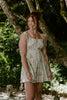 Floral Dress With Back Tie - Sage