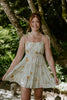 Floral Dress With Back Tie - Sage