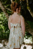 Floral Dress With Back Tie - Sage