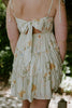 Floral Dress With Back Tie - Sage