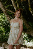 Floral Dress With Back Tie - Sage