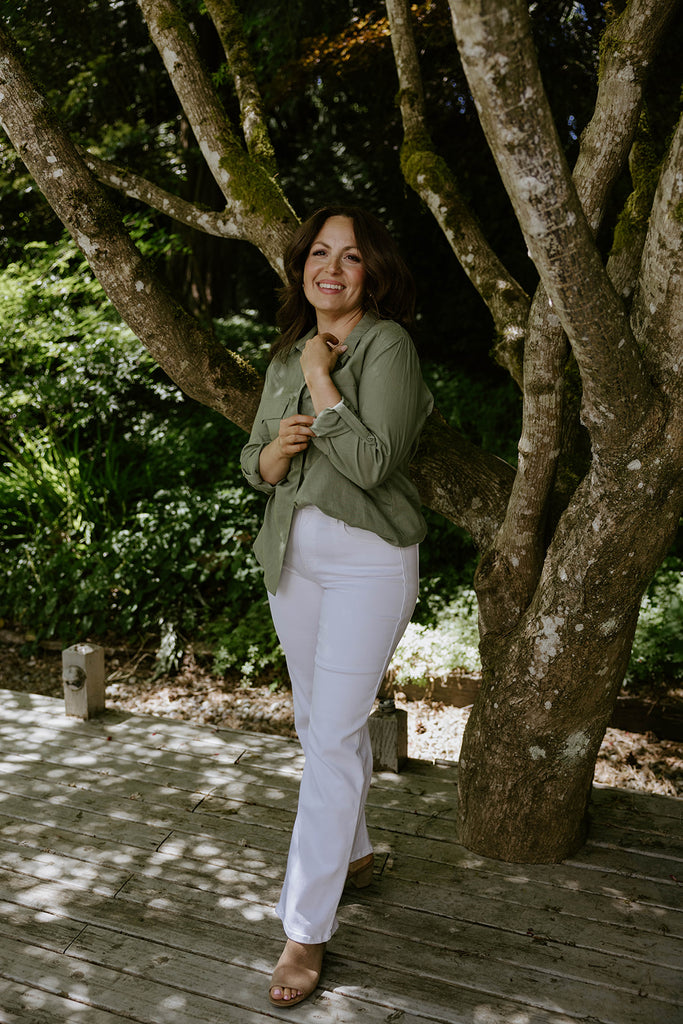 Classic Linen Button up - Olive