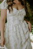 Puff Sleeve Midi Dress With Buttons - Sage