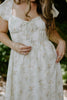 Puff Sleeve Midi Dress With Buttons - Sage