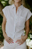 The Elevated Striped Button Up - Blue