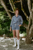 Washed Denim Boxy Shirt & Shorts Set