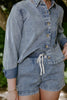 Washed Denim Boxy Shirt & Shorts Set