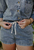 Washed Denim Boxy Shirt & Shorts Set