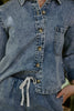 Washed Denim Boxy Shirt & Shorts Set