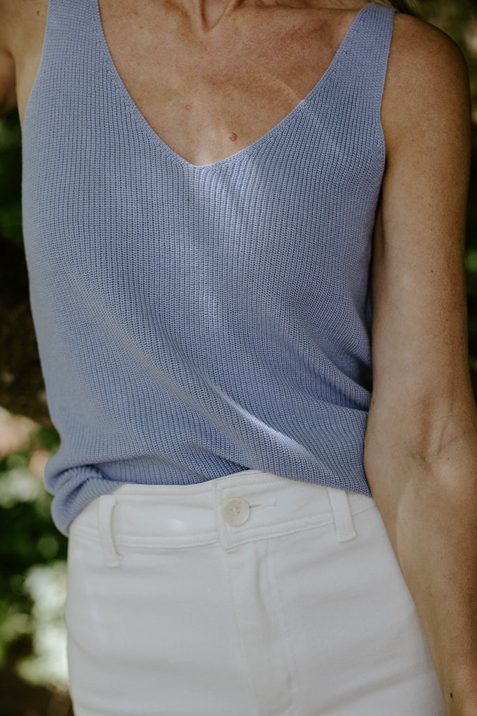 Lightweight Knit Tank - Blue