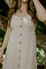 Stripe Button Down Midi - Khaki