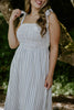 Striped Smocked Maxi - Blue