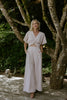 Striped Front Twist Top & Pant Set - Taupe