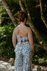 Abstract Print Top & Flowy Pant Set - Blue