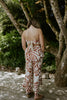 Abstract Print Top & Flowy Pant Set - Brown