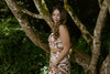 Abstract Print Top & Flowy Pant Set - Brown
