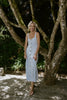 Stripe Button Down Midi Dress - Blue
