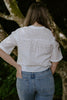 Button Up Eyelet Top - White