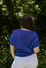 Crochet Knit Short Sleeve - Cobalt Blue