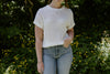 Crochet Knit Short Sleeve Sweater - White