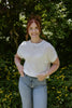 Crochet Knit Short Sleeve Sweater - White